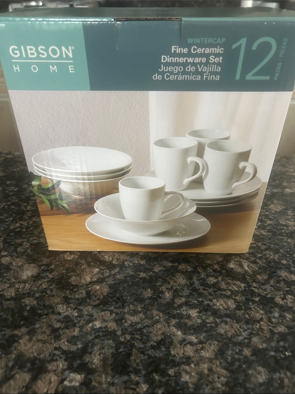 GIBSON WINTERCAP HOME FINE CERAMIC DINNERWARE SET 12 PCS NWE